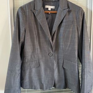 Women’s fitted blazer blue slight pen stripe